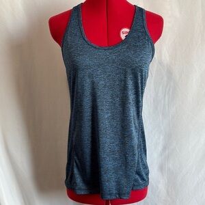 Gray and Blue Sleeveless Relaxed Fit Tank Top